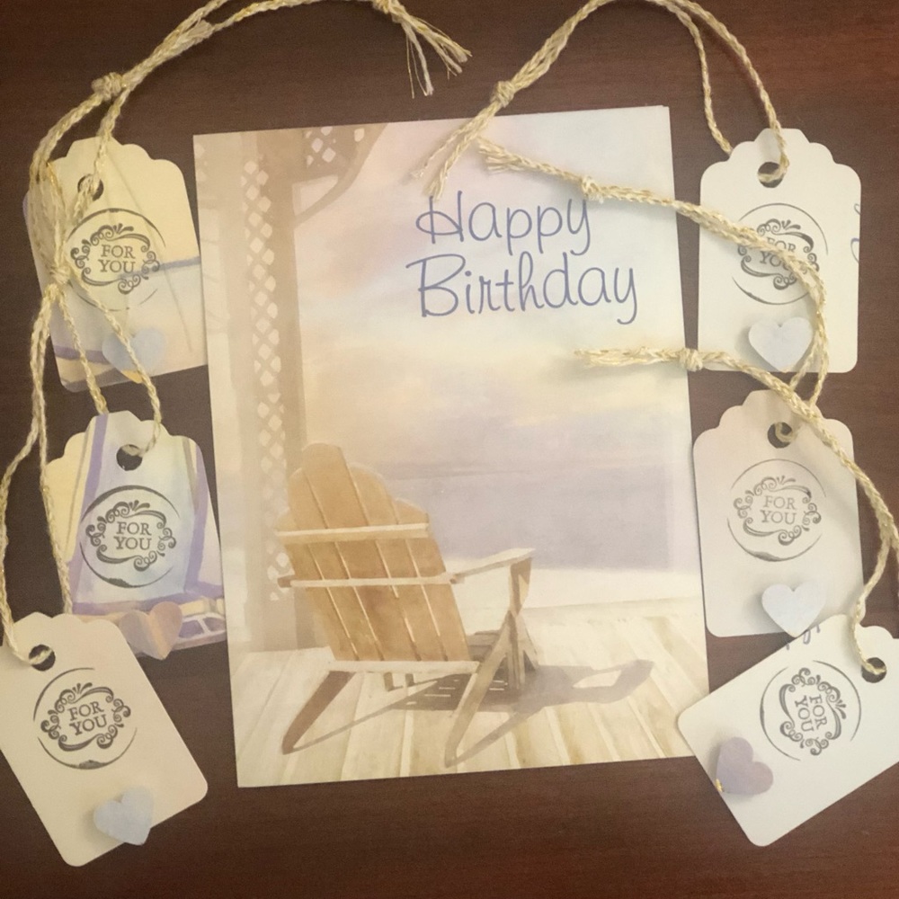 Birthday Card & 6 handcrafted specially designed gift tags along with Envelope